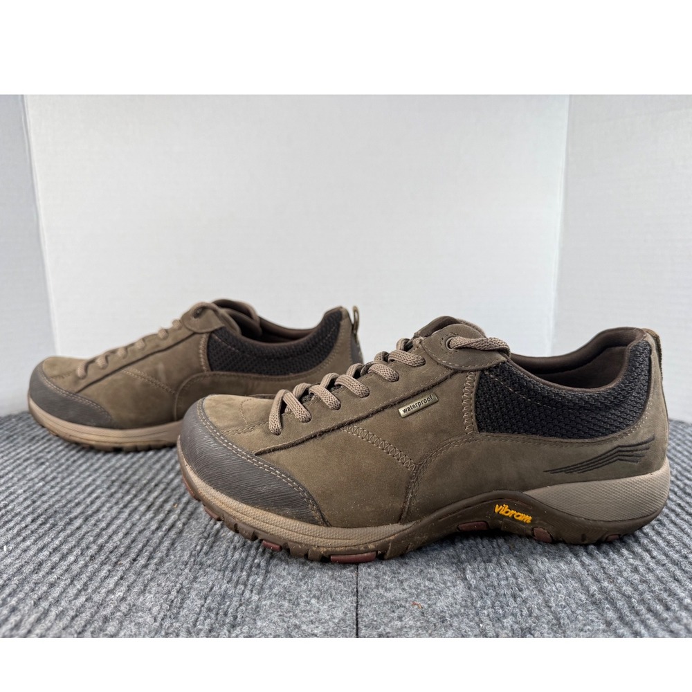 Dansko Paisley Waterproof Walking Shoes Brown Nubuck Vibram Sole Womens 38